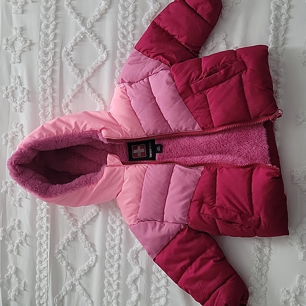 Swiss Tech Puffer Jacket pink size 12 months. NWOT.